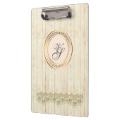 Modern Monogram Antiek Patroon  Hout Klembord (Links)