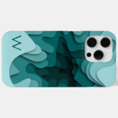 Modern Monogram Aqua Turquoise Abstract schilderij Case-Mate iPhone Case (Achterkant (horizontaal))