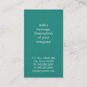 Modern Monogram (aquagroen) Visitekaartje (Achterkant)