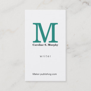 Modern Monogram (aquagroen) Visitekaartje