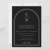 Modern Monogram Arch Wedding Kaart (Voorkant)