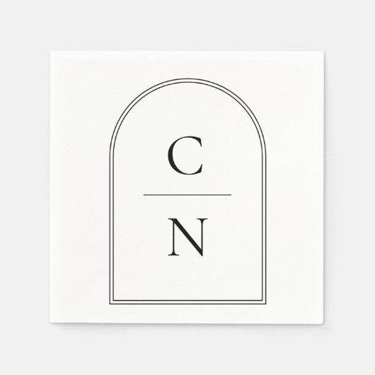 Modern Monogram Arch Wedding Servet (Voorkant)