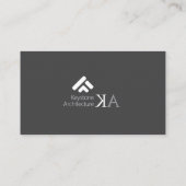 Modern Monogram Architect Bold Zwart & Grijs Visitekaartje (Achterkant)
