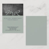 Modern Monogram Ash Gray Chalkboard Visitekaartje (Voorkant / Achterkant)