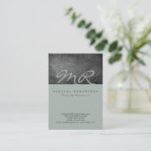 Modern Monogram Ash Gray Chalkboard Visitekaartje (Staand voorkant)