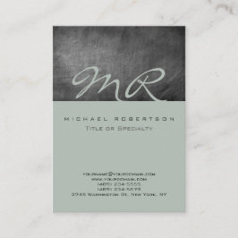 Modern Monogram Ash Gray Chalkboard Visitekaartje