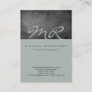 Modern Monogram Ash Gray Chalkboard Visitekaartje