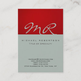 Modern Monogram Ash Gray Red Visitekaartje