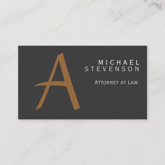 Modern Monogram Attorney at Law Visitekaartje (Voorkant)