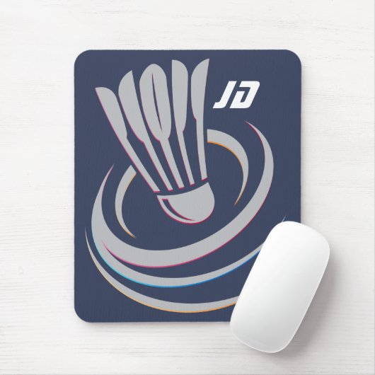 Modern Monogram Badminton Shuttlecock Muismat (Met muis)