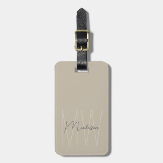 Modern Monogram Bagagelabel (Voorkant verticaal)