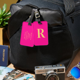 Modern Monogram Bagagelabel