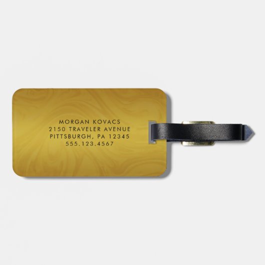 Modern Monogram Bagagelabel (Achterkant horizontaal)