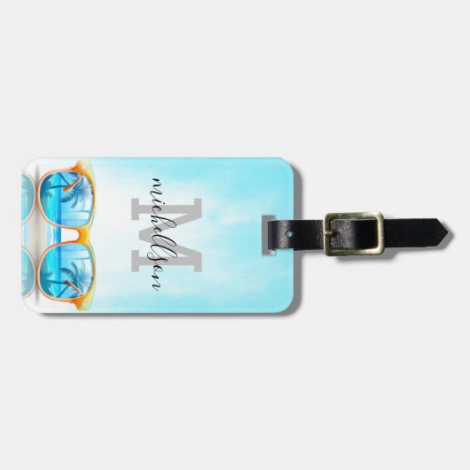 Modern Monogram Bagagelabel (Voorkant horizontaal)