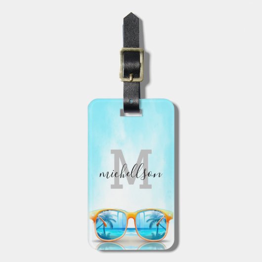 Modern Monogram Bagagelabel (Voorkant verticaal)