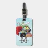 Modern Monogram Bagagelabel (Voorkant verticaal)