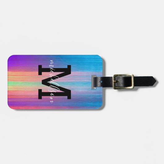 Modern Monogram Bagagelabel (Voorkant horizontaal)