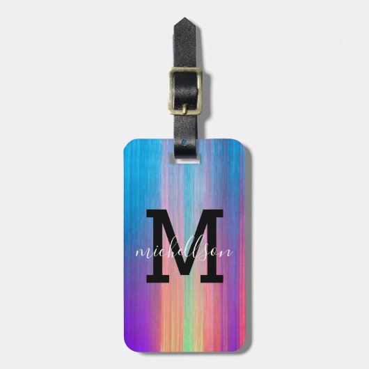 Modern Monogram Bagagelabel (Voorkant verticaal)