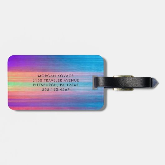 Modern Monogram Bagagelabel (Achterkant horizontaal)