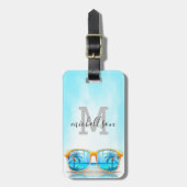 Modern Monogram Bagagelabel (Voorkant verticaal)