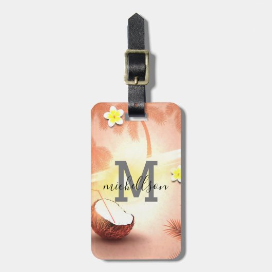 Modern Monogram Bagagelabel (Voorkant verticaal)