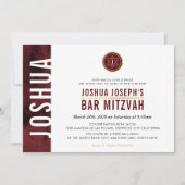 MODERN MONOGRAM BAR MITZVAH zijbar kastanjebruin r Kaart (Voorkant)