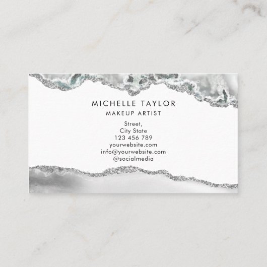 Modern Monogram Beauty Makeup Elegant Hair Stylist Visitekaartje (Achterkant)