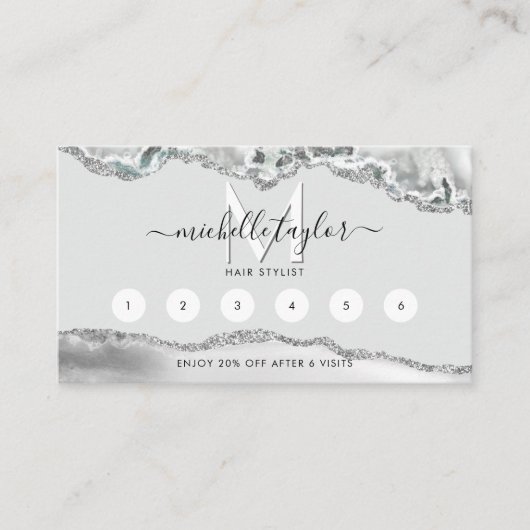 Modern Monogram Beauty Makeup Elegant Hair Stylist Visitekaartje (Voorkant)