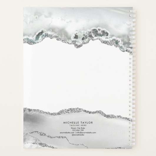 Modern Monogram Beauty Makeup Elegant Professional Planner (Achterkant)