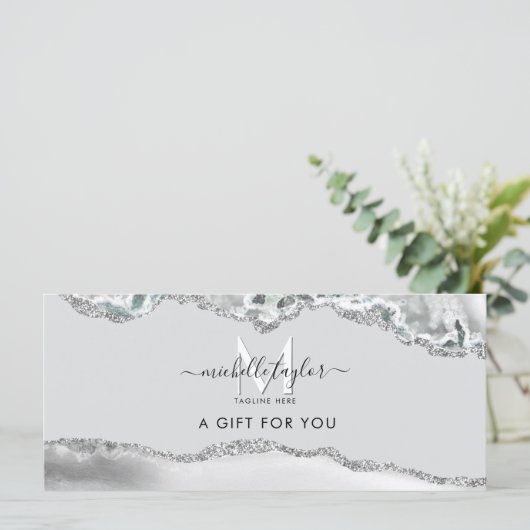 Modern Monogram Beauty Makeup Elegant Voucher (Staand voorkant)