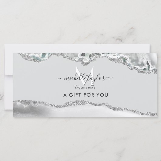 Modern Monogram Beauty Makeup Elegant Voucher (Voorkant)