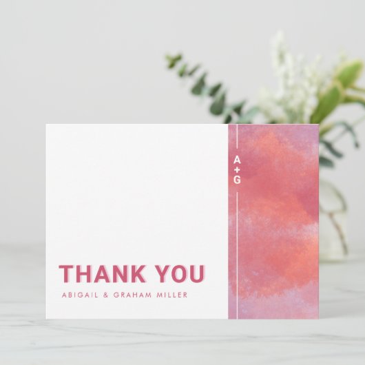 Modern Monogram - Bedankt - Kaart (Staand voorkant)