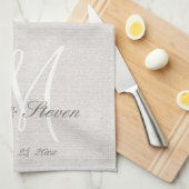 Modern Monogram | Beige Theedoek (Quarter Fold)