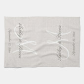 Modern Monogram | Beige Theedoek (Horizontaal)