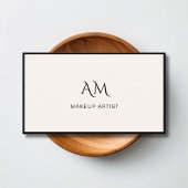 Modern, Monogram, Beige Visitekaartje