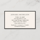 Modern, Monogram, Beige Visitekaartje (Achterkant)