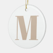 Modern monogram beige wit custom initiaal letter keramisch ornament (Links)