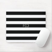 Modern Monogram Black and White Stripes Muismat (Met muis)