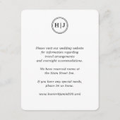 Modern Monogram Black and White Wedding Informatiekaartje (Voorkant)