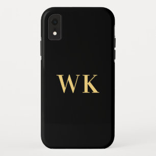 Modern Monogram Black Gold Case-Mate iPhone Case