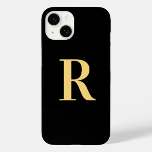 Modern Monogram Black Gold Case-Mate iPhone 14 Hoesje
