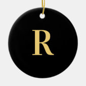 Modern Monogram Black Gold Keramisch Ornament (Voorkant)