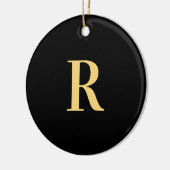 Modern Monogram Black Gold Keramisch Ornament (Links)