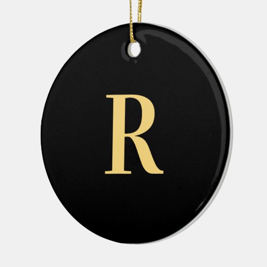 Modern Monogram Black Gold Keramisch Ornament (Links)