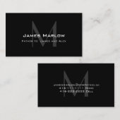 Modern Monogram Black Grey Phy Calling Card Contactkaartje (Voorkant / Achterkant)