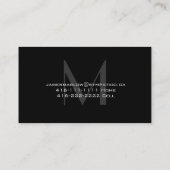 Modern Monogram Black Grey Phy Calling Card Contactkaartje (Achterkant)
