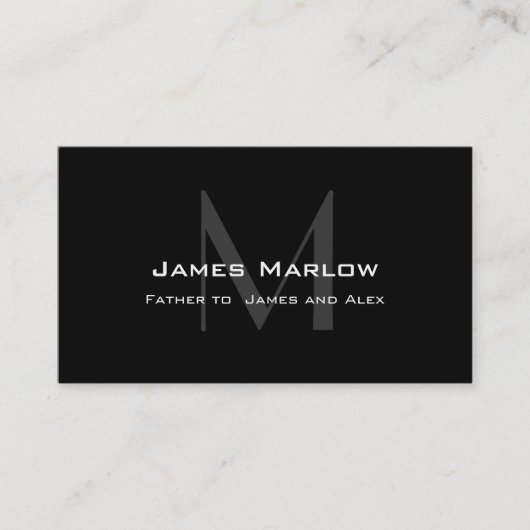 Modern Monogram Black Grey Phy Calling Card Contactkaartje (Voorkant)