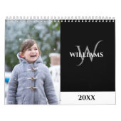 Modern Monogram Black Photo Kalender (Hoes)