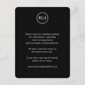 Modern Monogram Black Wedding Informatiekaartje (Voorkant)