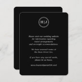Modern Monogram Black Wedding Informatiekaartje (Voorkant / Achterkant)